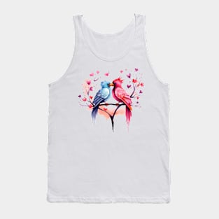 Valentine Kissing Coot Bird Couple Tank Top